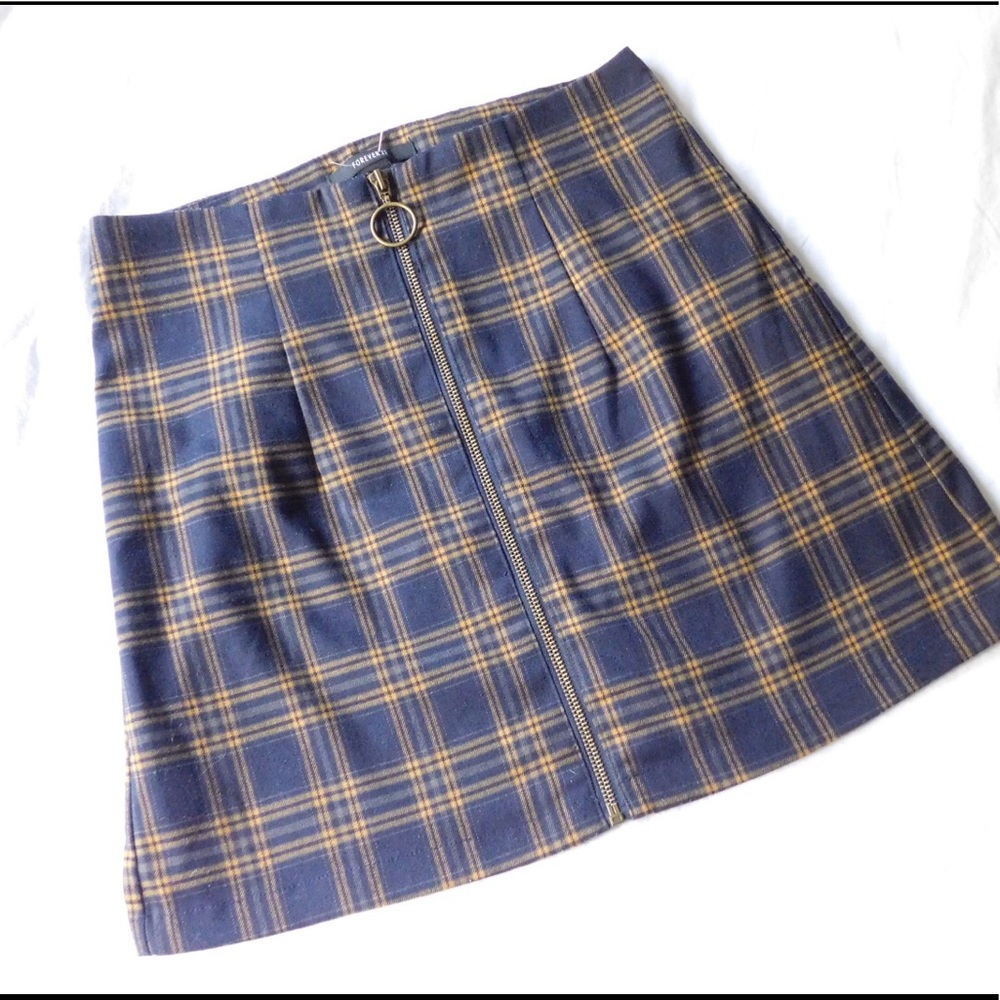 Plaid Zip Up Skirt